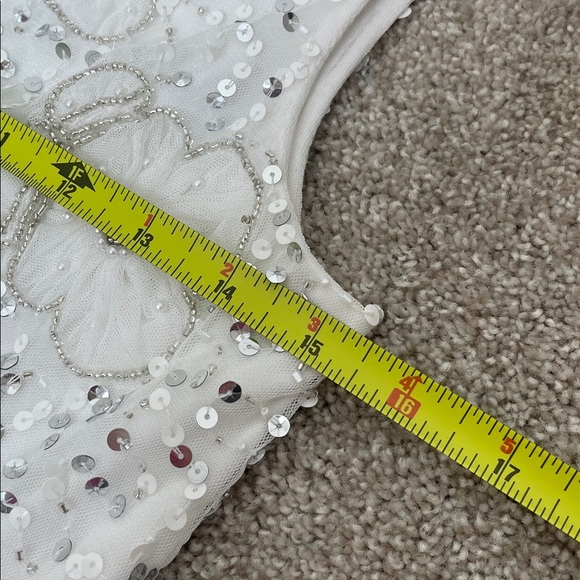 Adriana Papell Bead & Sequin Tulle Cocktail Dress - Picture 11 of 12